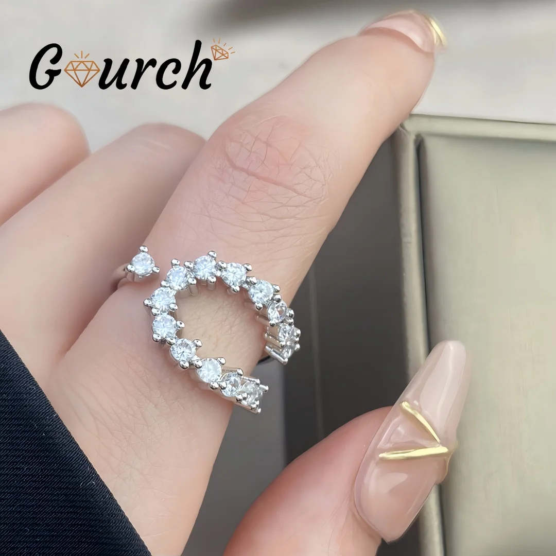 

Женское кольцо с муассанитом Gourch D, цвет 0,78 карата, сертифицированное GRA, стерлинговое серебро 925 пробы, кольца 18 карат, свадебные ювелирные украшения