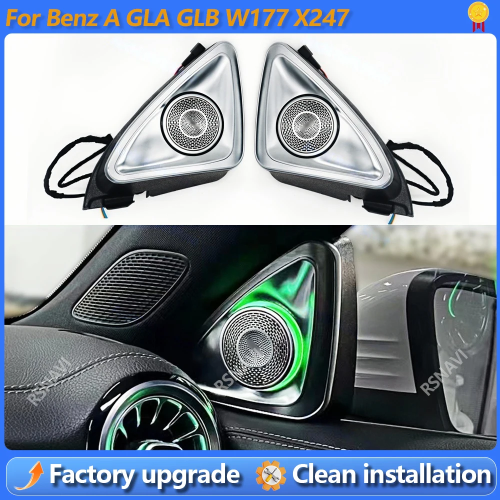 

64 Colours 4D Rotating Tweeter Speaker For Mercedes Benz W177 X247 GLA GLB A Class Car LED 3D Treble Horn Decoration Refit Part
