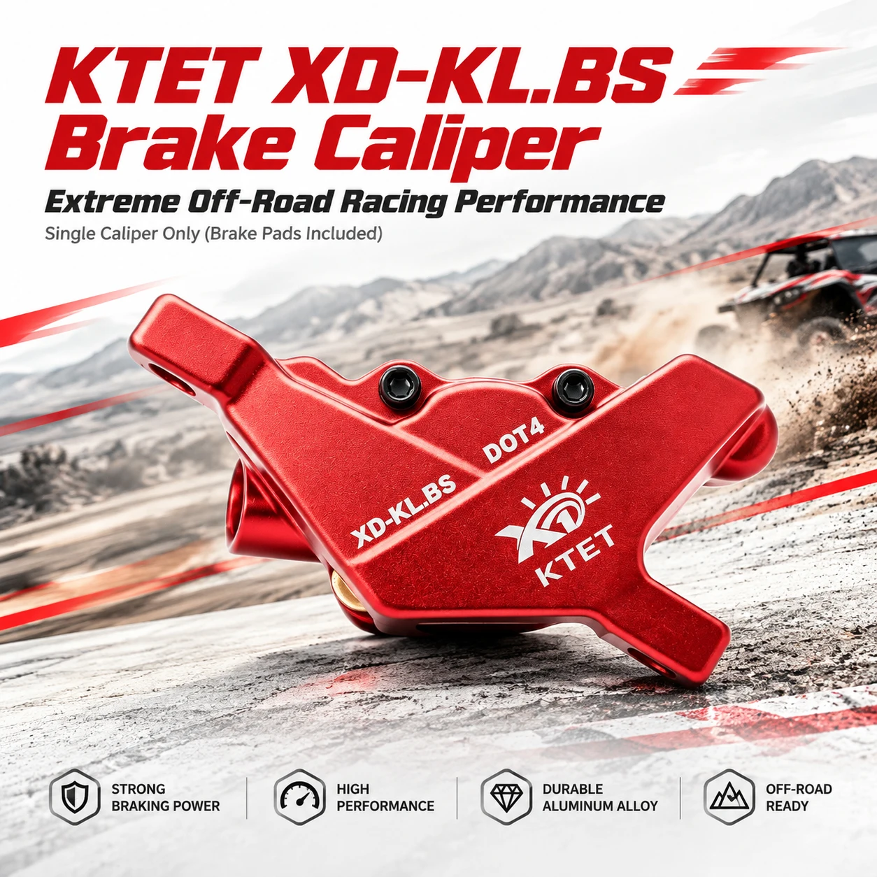 Bopzin Q8 Freego X2 Hydraulic Disc Brake Caliper, KTET XD-KL.BS 2 Piston Replacement, for E-Moto E-Scooter
