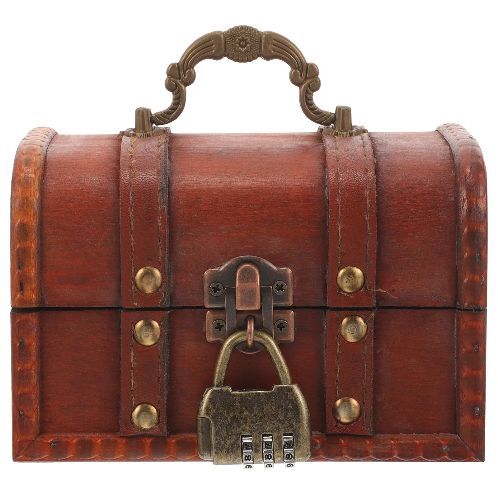 

Wood Jewelry Box with Lock Vintage Retro Jewelry Organizer Case for Rings Earrings Necklaces Bracelets Trinket Storage