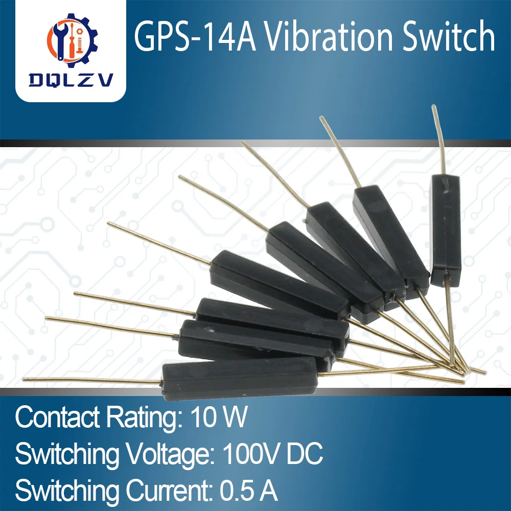 5PCSPlasticTypeReedSwitch2*14NormallyOpenMagneticControlSwitchGPS-14AAnti-Vibration/DamageContactForSensorNO