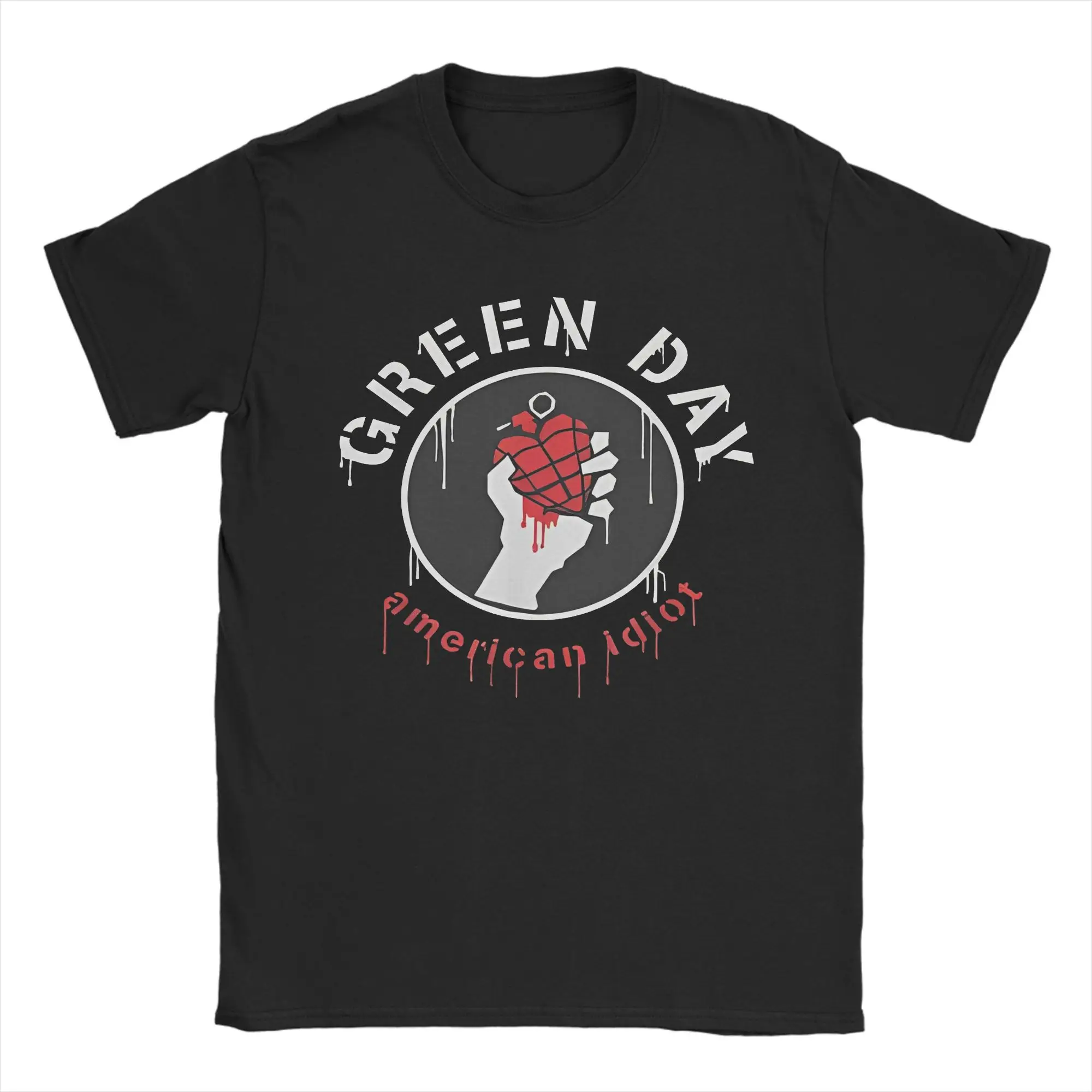 

Novelty green days fresh Heart Hand OUT T-Shirts for Men Crew Neck 100% Cotton T Shirt Short Sleeve Tees Unique Tops