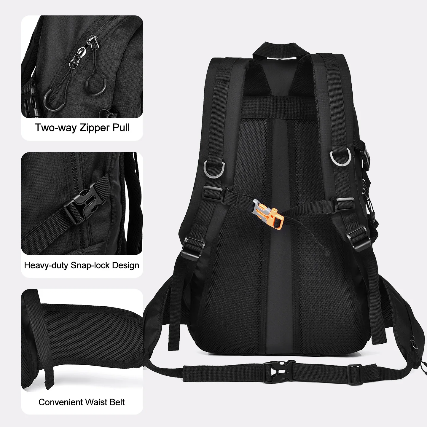 حقيبة ظهر للتسلق، حقيبة ظهر رياضية للمشي لمسافات طويلة، حقيبة ظهر للتخييم وتسلق الجبال، حقيبة كتف كبيرة للسفر خفيفة الوزن كاجوال للرحلات #5