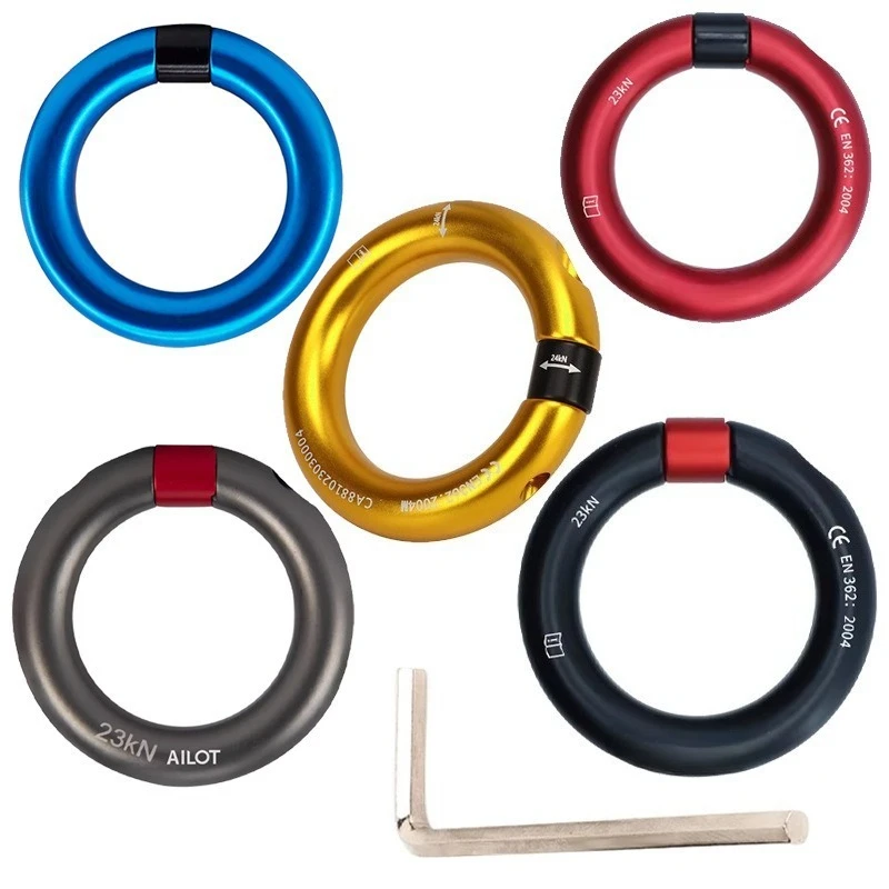 Removable Climbing Ring Gear, Load-Bearing Connector for Safety Harness, Perfect for Caving & Outdoor Sports