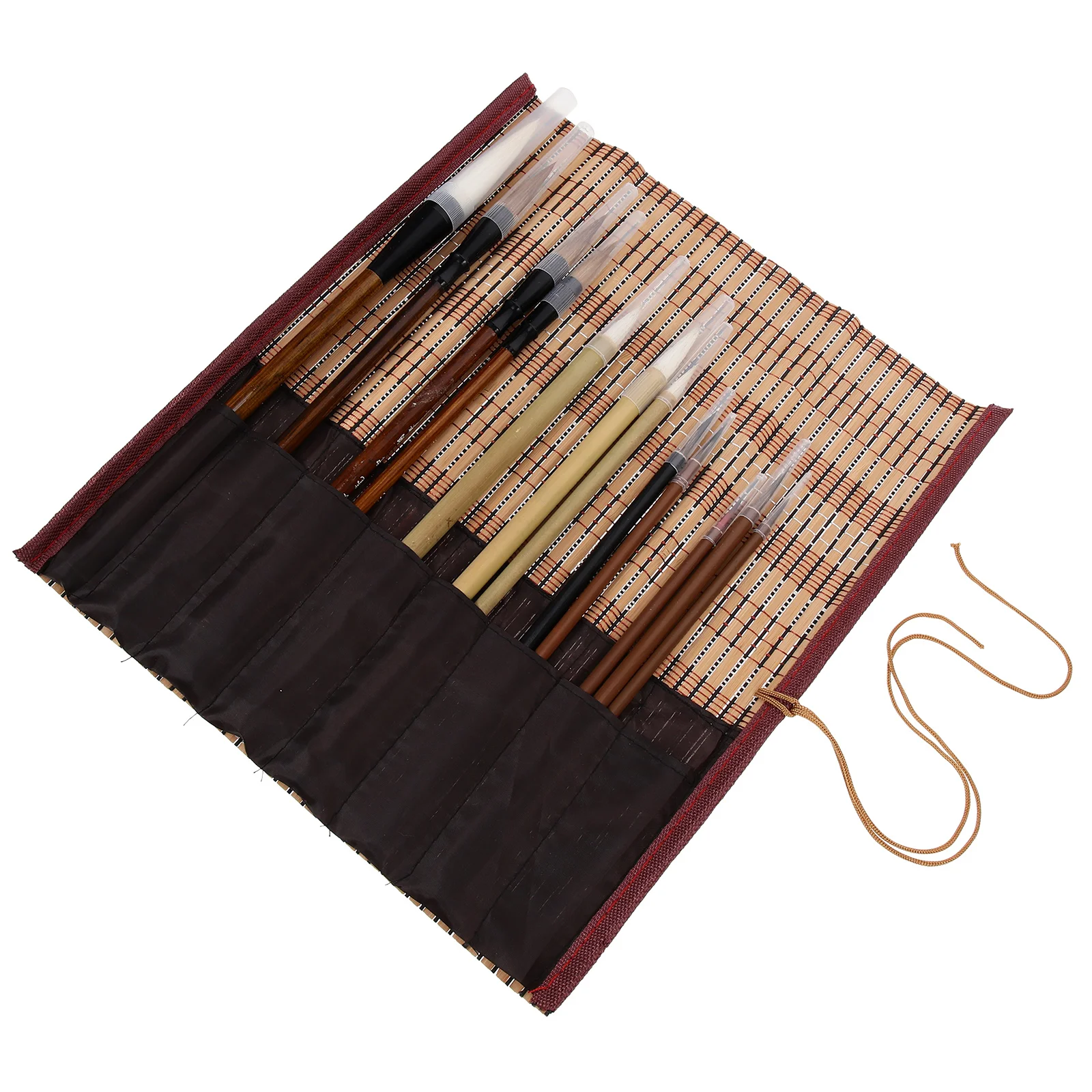 

12 Pcs Calligraphy Brush Set Chinese Painting Brushes Wood Handle Medium Size Ink Tools Beginner Students Writing Kit