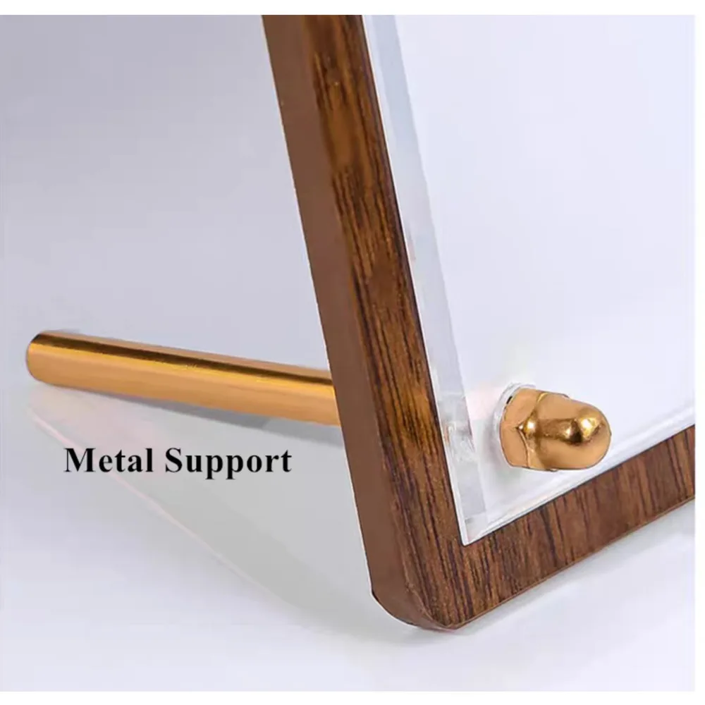 1PCS A5 148X210MM Wood Sign Holder Display Stand Office Restaurants Table Plastic Menu Flyer Paper Stand Photo Picture Frames view 6