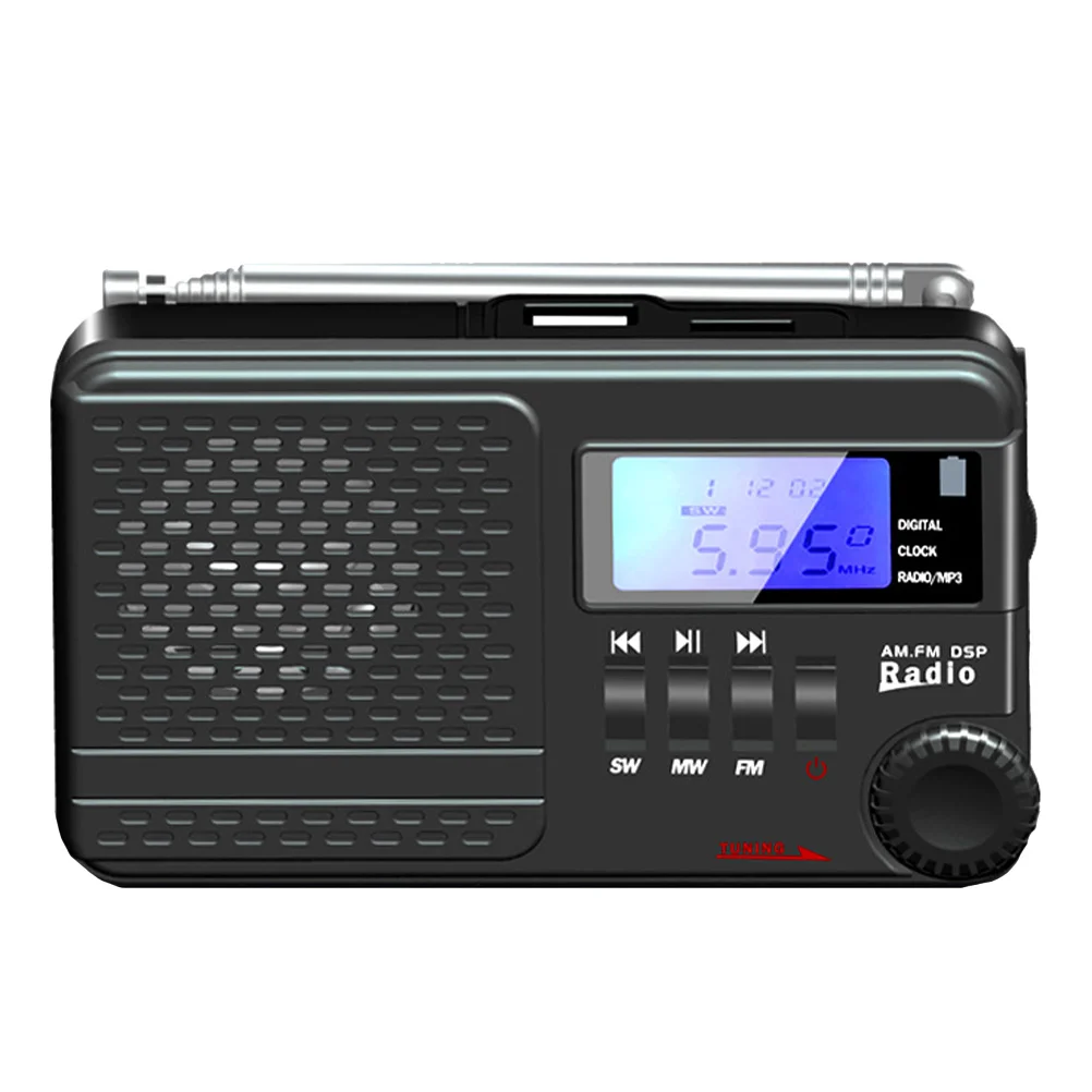 

Digital Superior Signal Hand-held Plastic External Speaker Alarm Clock 35mm Jack Mini Size Rechargeable LCD