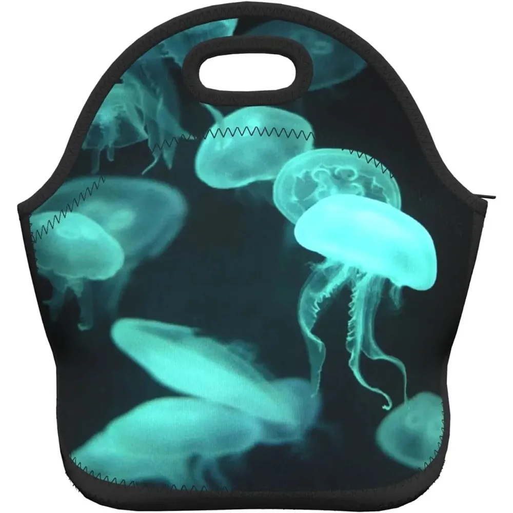 Beautiful Jellyfish Neoprene Lunch Bag/Lunch Box/Lunch Tote/Picnic Insulated Cooler Travel Organizer School Work Office