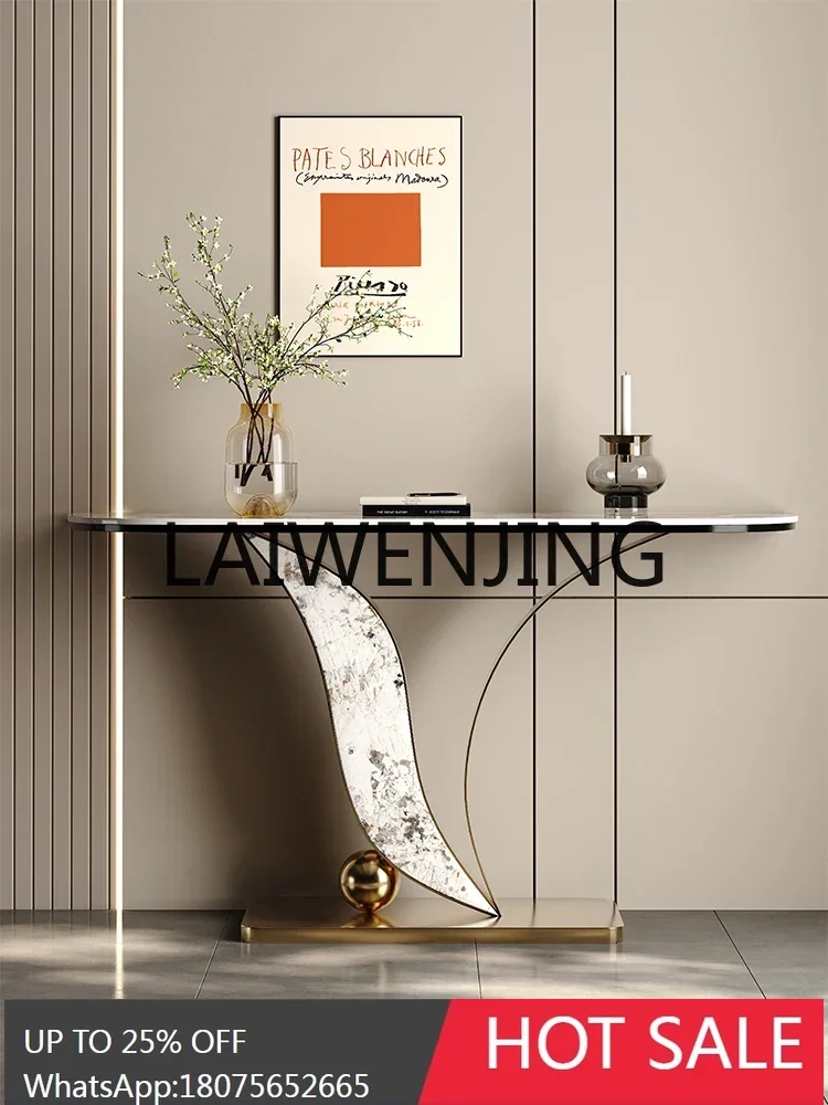 Italian-Style Light Luxury Stone Plate Console Wall-to-Door Modern Minimalist Decorative Strip