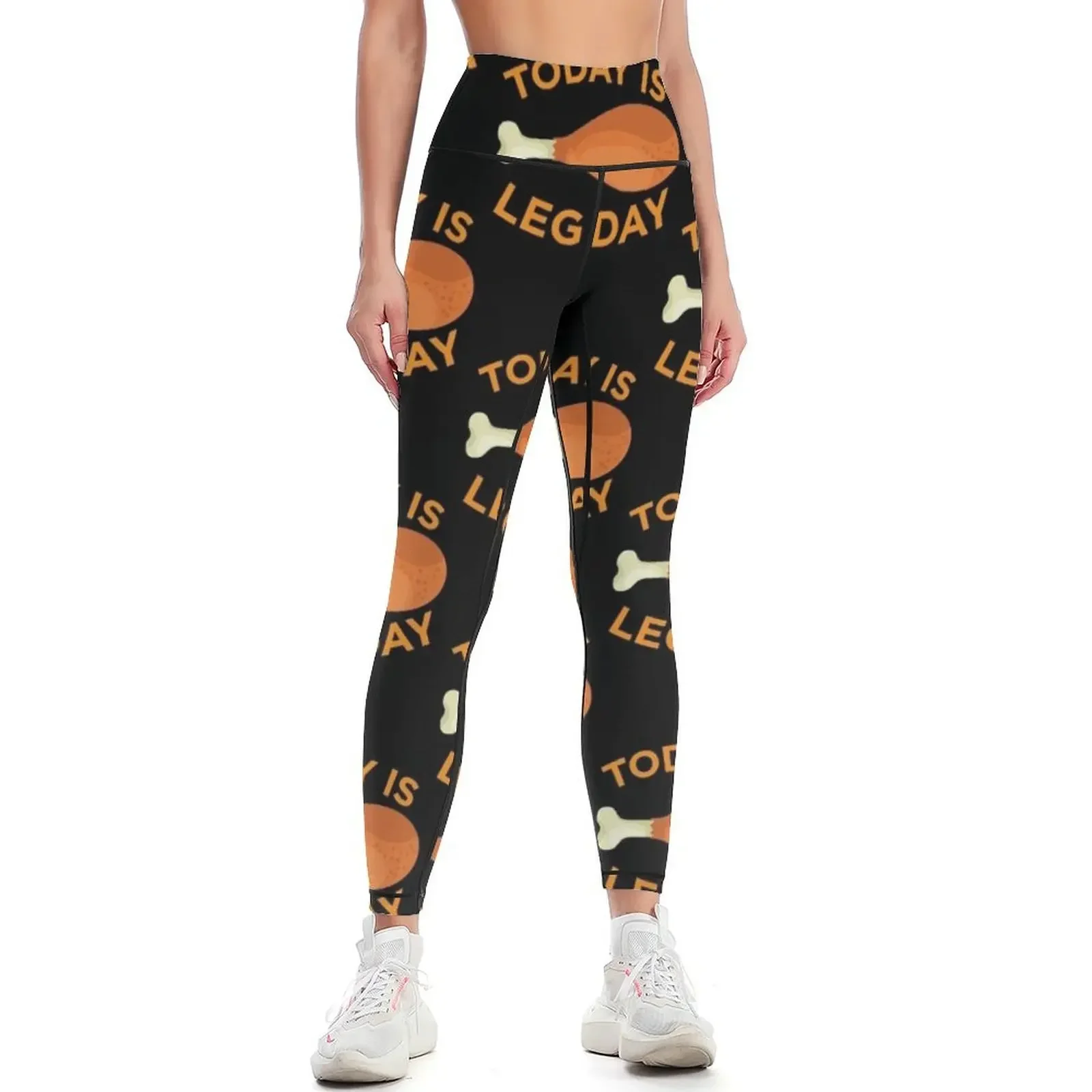 

Today is Leg Day Thanksgiving Funny Turkey Trot Gift Leggings flared high waist gym clothing for fitness Womens Leggings