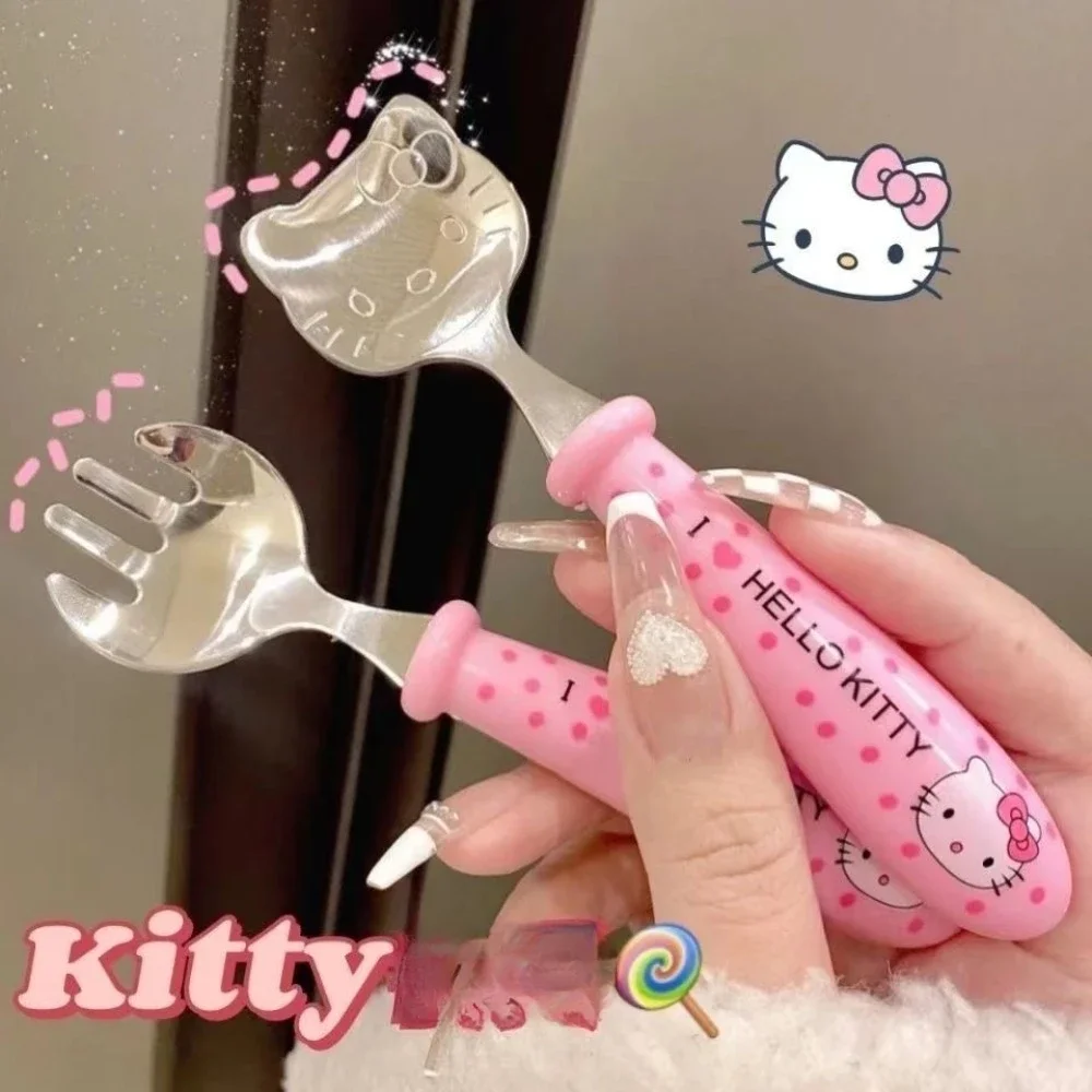 

Kawaii Cute Hello Kitty Anime Peripheral Cartoon Children Complementary Food Scoop Kitchen Accessory Holiday Gift