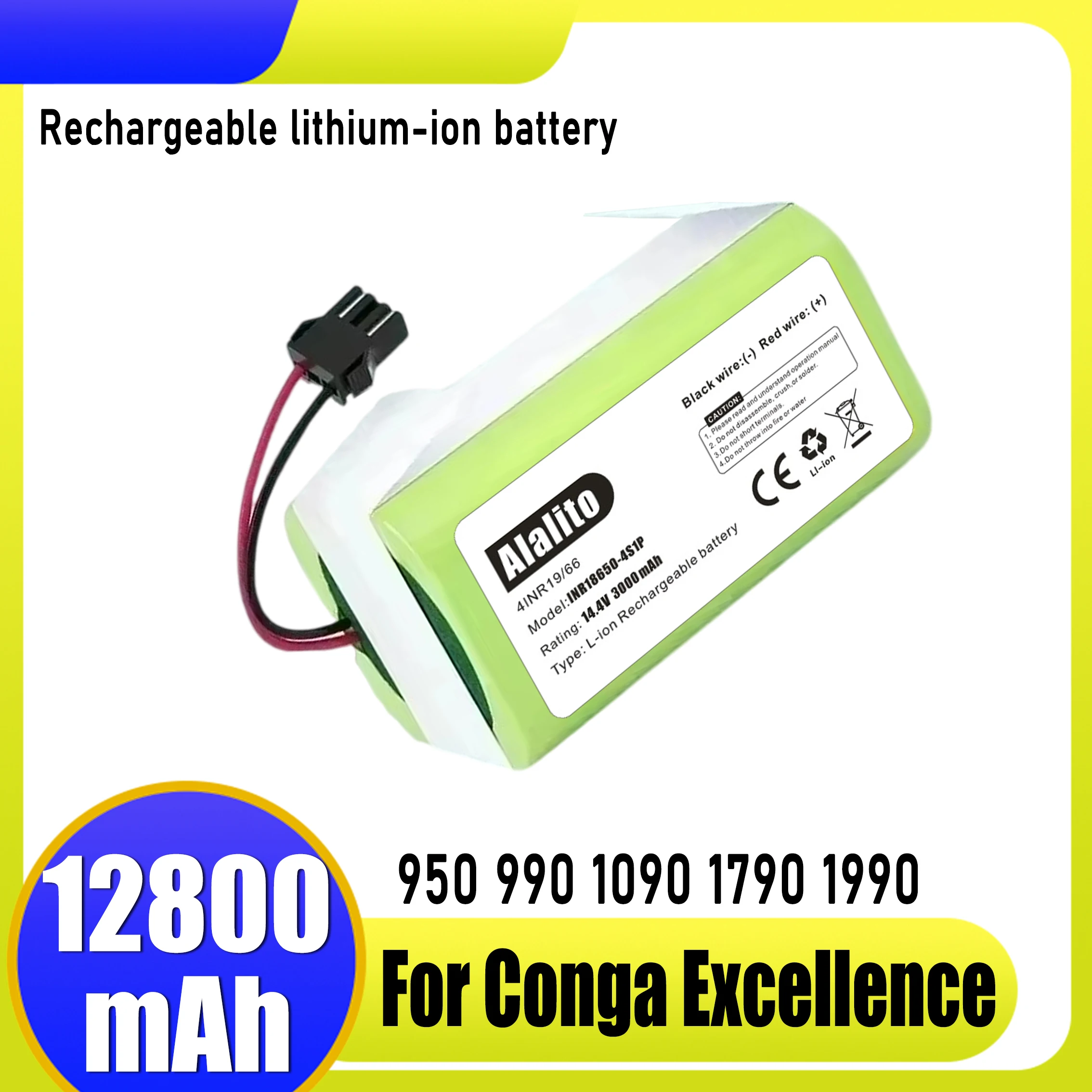 High quality 14.4V 6800mAh lithium-ion battery, for Conga Excellence、Eufy Robovac、Deebot N79、Shark ion Rv750、Goovi、Amarey、Coredy