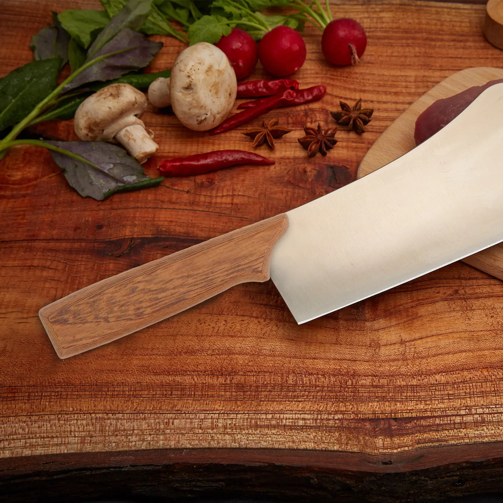 Replacement Wooden Kitchen Cutter Handle Ergonomic Non-Slip Grip Knife Repair Part for Chef Cutter Kitchen Supplies