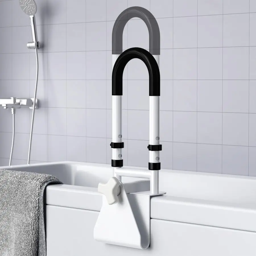 

Adjustable Bathtub Safety Rail, Bathtub Handle Grab Bar with NonSlip Grip for Seniors, Elderly, Fits 3.1 to 6.7 Inch Tub Walls,