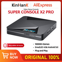 KINHANK Super Console X2 Pro Game Box Retro Video Game Console TV Box 100000 Video Games for SS/MAME/DC/NAOMI with Gamepads