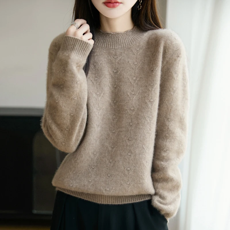 

Sweater Woman Wool Winter Thick Knit Pullover Warm Loose Casual Autumn Fashion Knitwear Elegant Knitted Comfortable Clothing Top