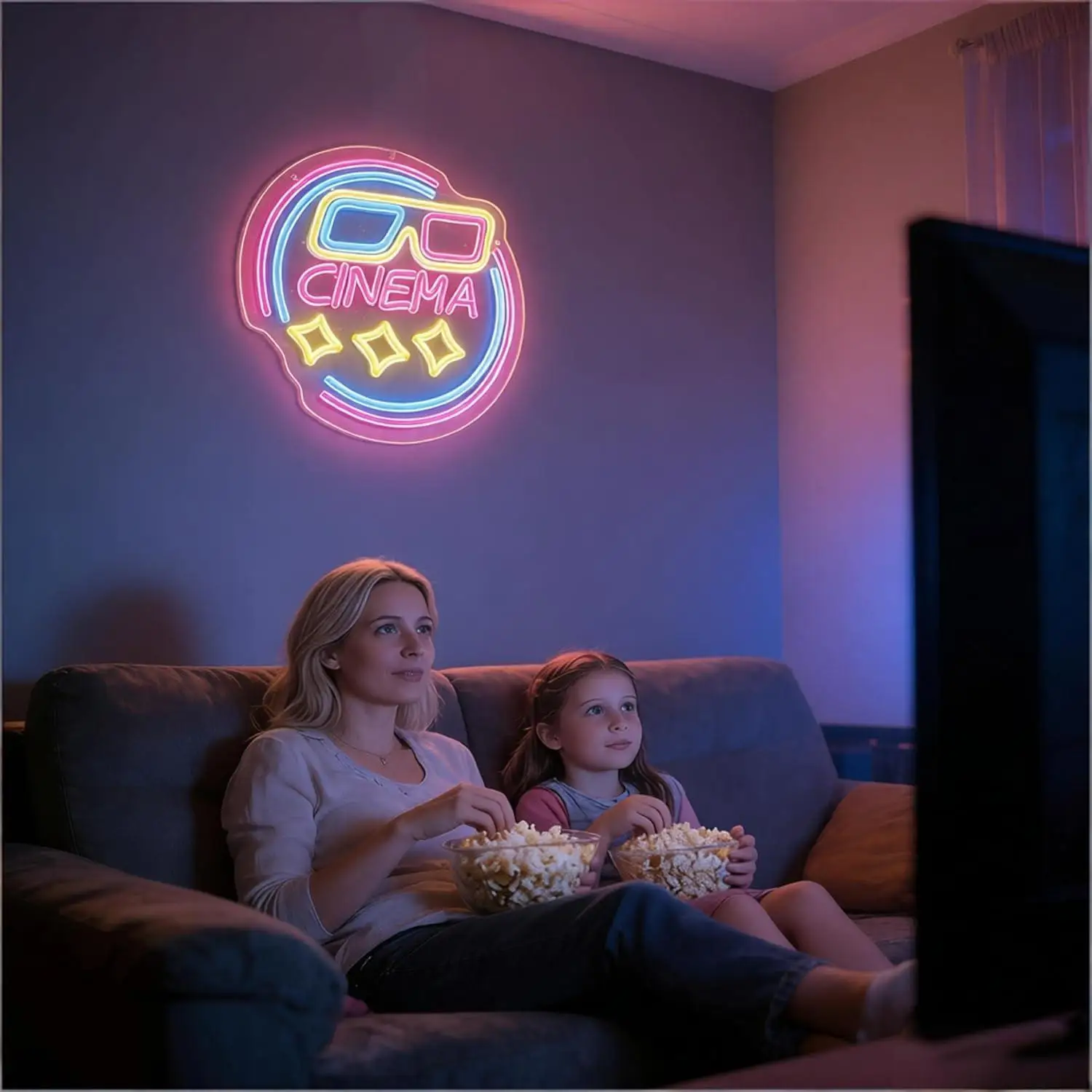 Cinema Neon Sign USB Dimmable LED Light for Home Theater Living Room Party Movie Night Wall Decor Gifts Signboard Light