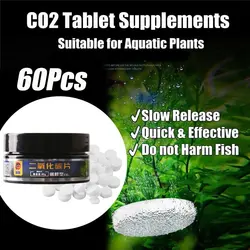 60Pcs/bottle Fish Food  Effervescent Aquarium Fertilizer CO2 Carbon Dioxide Fish Tank Nutrition Tablet Alimento Para Peces