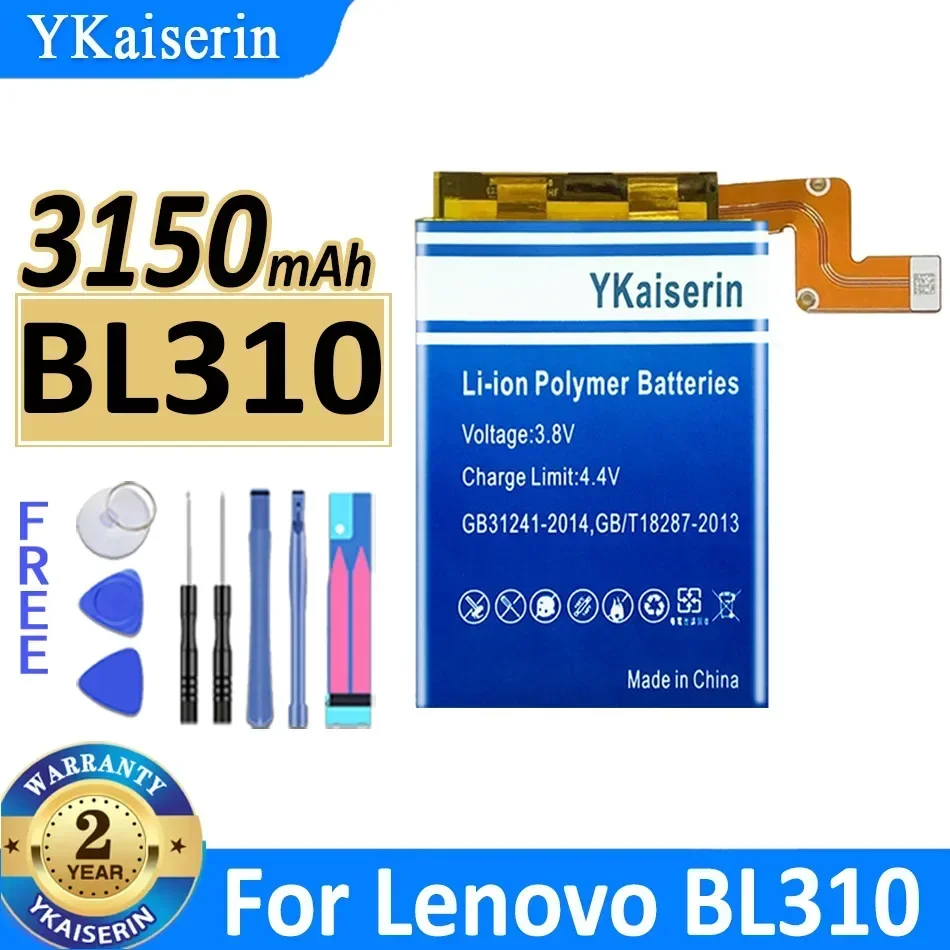 YKaiserin High Quality 3150mAh BL312 BL310 Battery For Lenovo Legion Duel Legion Pro L79031 + Tools