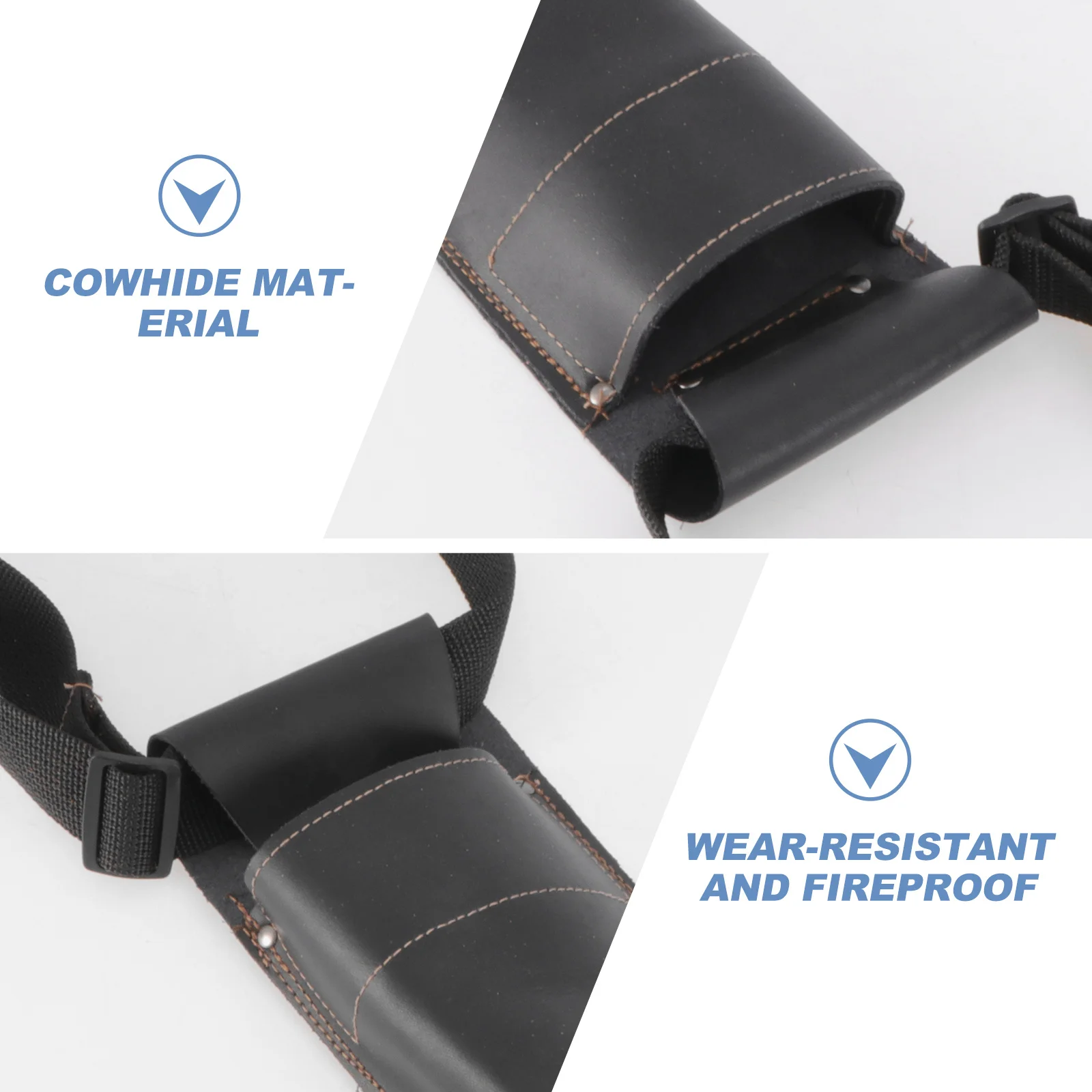 1pc Adjustable Welding Rod Bag Premium Cowhide Fireproof Anti-Scalding Wear-Resistant For High- Construction Storage