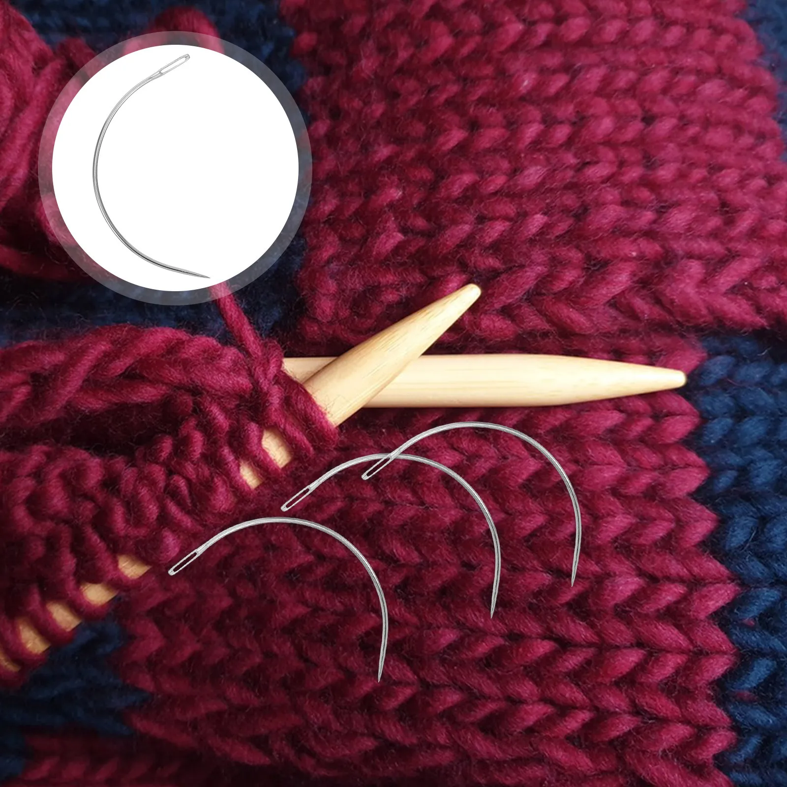 

100Pcs Curved Sewing Needle C Type Large Upholstery Needle Heavy Duty Hand Sewing Needles for Hair Extension Braiding