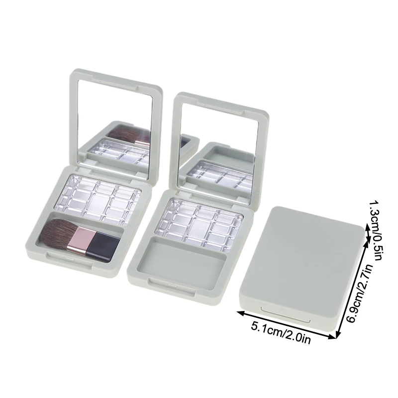 Paleta de colorete vacía, plato de almacenamiento de maquillaje de ojos con espejo para mujeres y niñas, maquillaje para principiantes, herramientas de caja de almacenamiento de colorete de sombra de ojos DIY