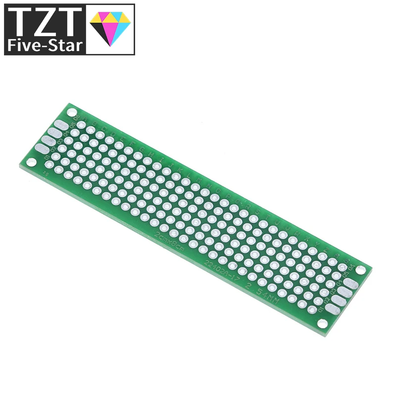 TZT 1/10pcs 2x8 Double Side Copper Prototype PCB Universal Board Experimental Development Plate Green