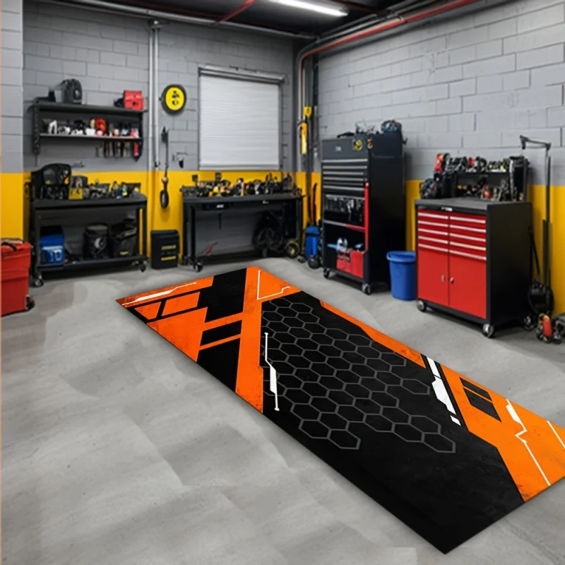 VIKAMA Motorcycle-themed Carpet: Durable, Non-slip Kitchen, Laundry Room, Hallway and Corridor Mat – Home Interior Decoration