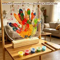 Family Handprint Kit Clear DIY Handmade Keepsake Wooden Frame baby Keepsake Baby Handprint And Footprint Kit For Parents