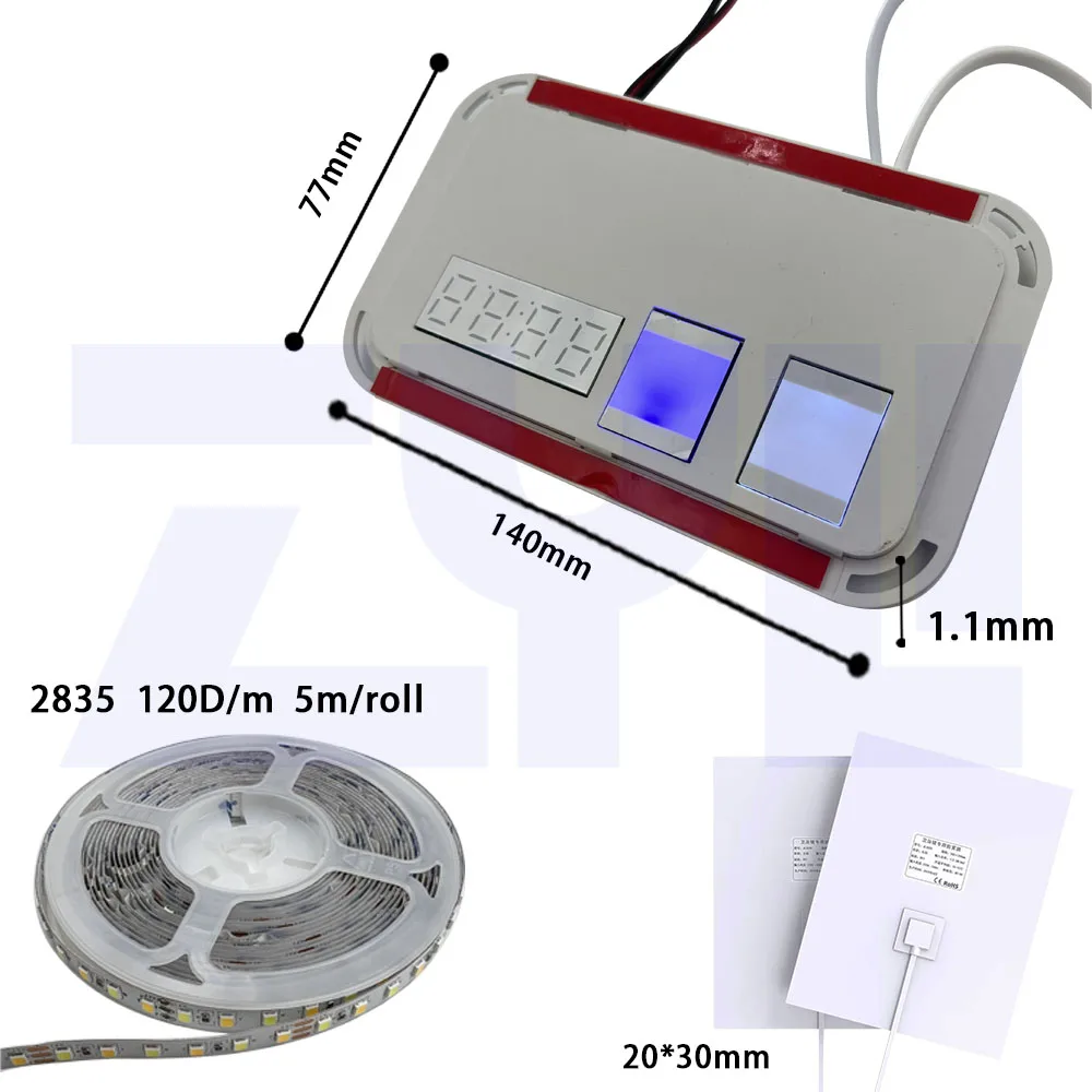strip light controller Touch Mirror Sensor Switch24W Smart bathroom cabinet  mirror Anti-Fog5m white LED strip2835 120D switch