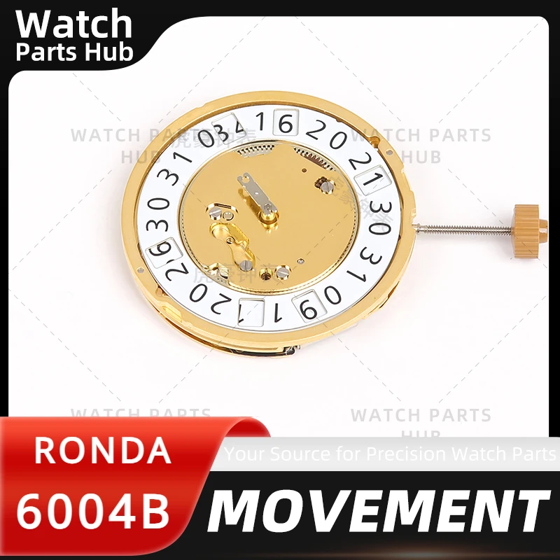 Brand New Original Ronda 6004b Watch Movement White Gold 12 Point Movement Quartz Machine Heart