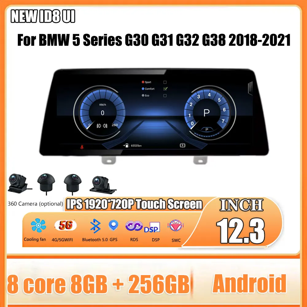 12.3''DSP 4G Android OS For BMW 5 Series G30 G31 G32 G38 2018 - 2021Car EVO Auto Multimedia Player Carplay Radio GPS Navigation