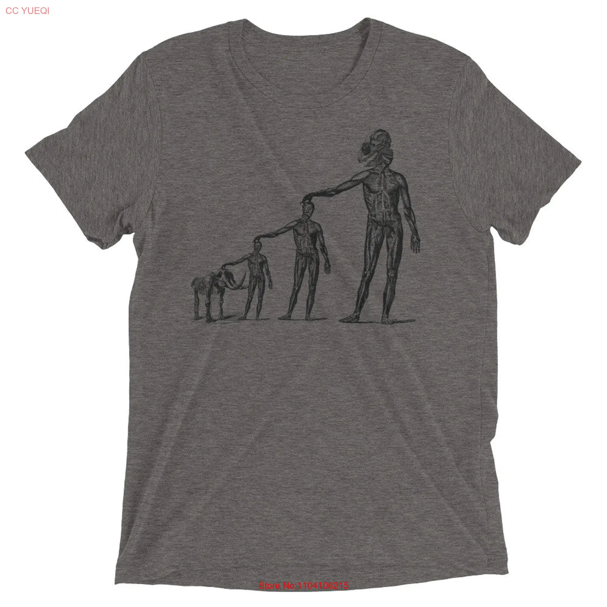 Weird Vintage Anthropology Illustration Strange Neanderthal Biology Human Science Man Short sleeve t shirt