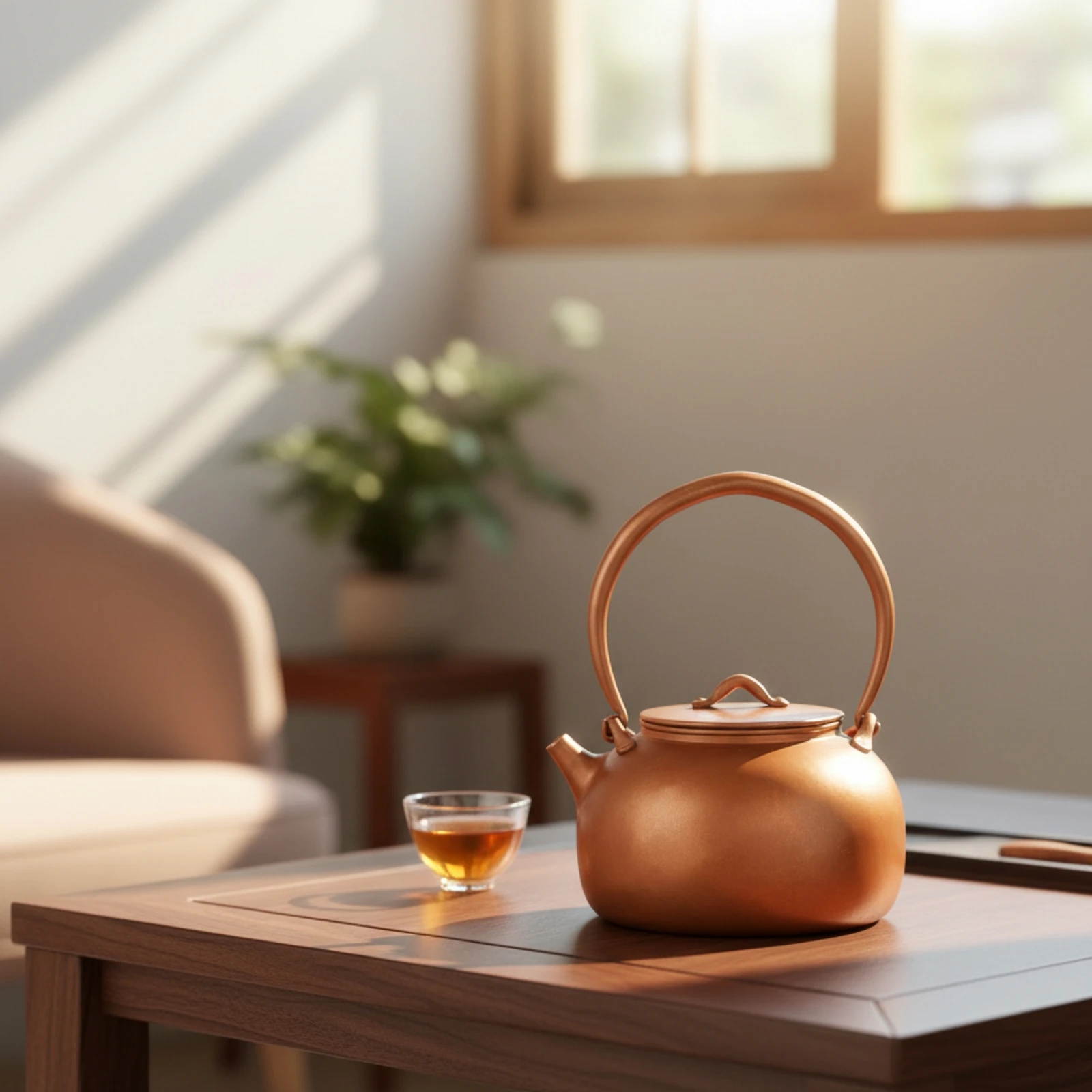 Copper Tea Kettle Hand Hammered Tea Kettle with Lid Copper Teapot Embossed Teapot with Lid Uncoated for Collectors, Countertop