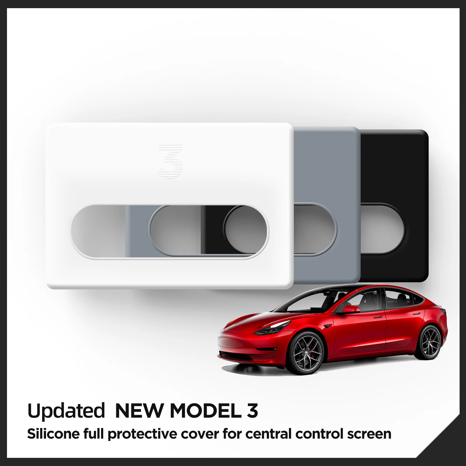 For Tesla Model 3 Highland 2024 Screen Protective Frame Central Control Display Silicone Protector Cover Car Interior Accessorie