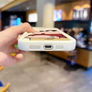 C-Crayon S-ShinChan kreslený telefon pouzdro pro iPhone 15 14 13 12 11 Pro Max 15 14 8 7 6 Plus X XS Max silikonový protiskluzový kryt 6 nejlepší prodej Pouzdro na iPhone s pastelkou Shin Chan - №6