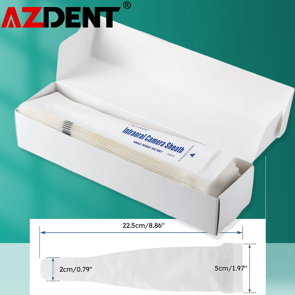 

100 шт./кор., защитная пленка для стоматологического эндоскопа Azdent, одноразовая крышка для внутриротовой камеры, рукава, стоматологические инструменты, пластиковый чистый цвет