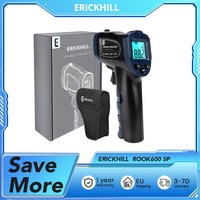 ERICKHILL  ROOK600 SP Infrared Thermometer,Objects/Liquids, ±1.5% Accuracy, 0.10-1.00 Radiance, -58°F to 1112°F, LCD Backlight