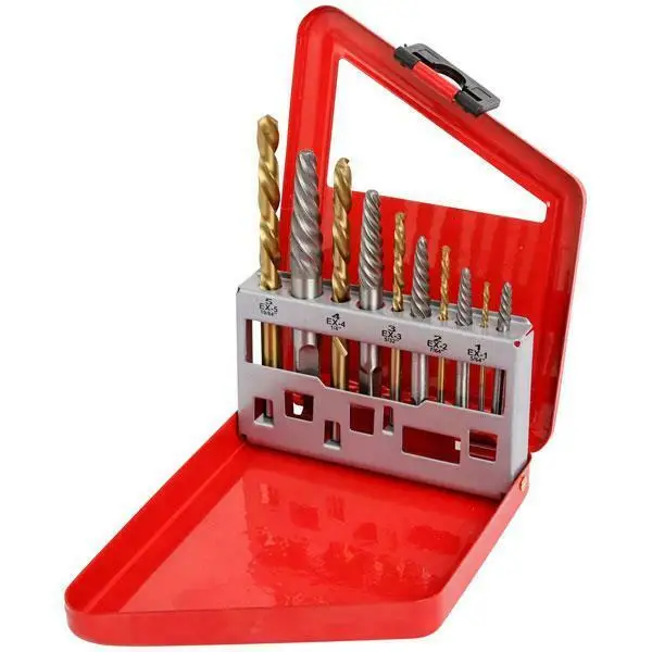 Handy Solutions Complete Kit of Ten High Strength Bits Including Screw Extractors for Effortless Repairs at Home or Work