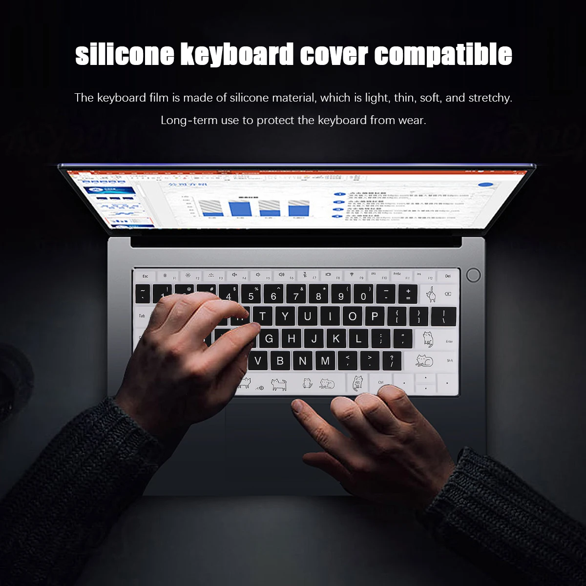 

1pc Computer Keyboard Cover Silicone Laptop Keyboard Membrane Color Printing Protective Film Compatible for Huawei Laptop