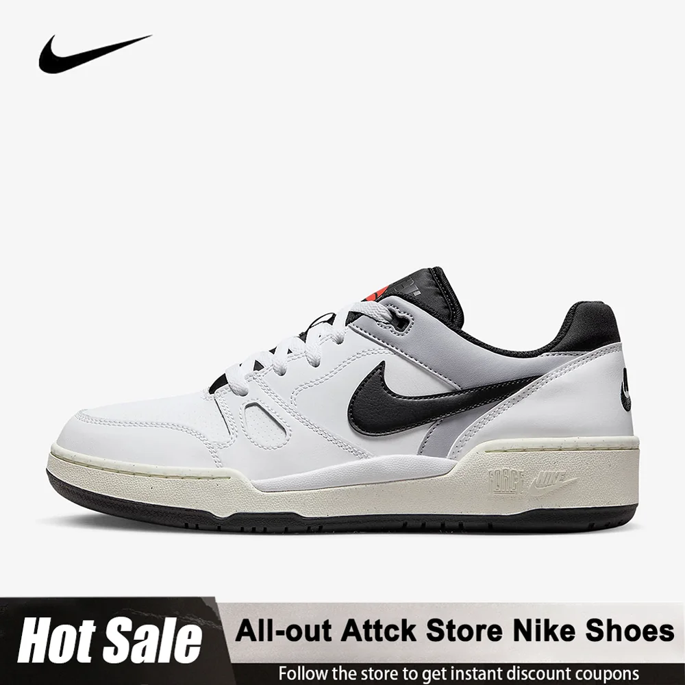 

Nike Full Force Low Модные удобные низкие кроссовки для мужчин Белый Черный FB1362-101 Нескользящая прочная легкая спортивная обувь