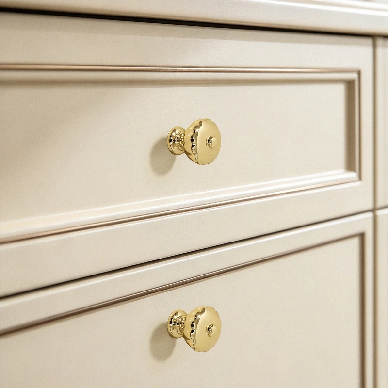 Bright Gold Single Hole Pull Minimalist Style Cabinet Wardrobe Drawer Door Handle Light Luxury Furniture Handle Mirror Door Knob