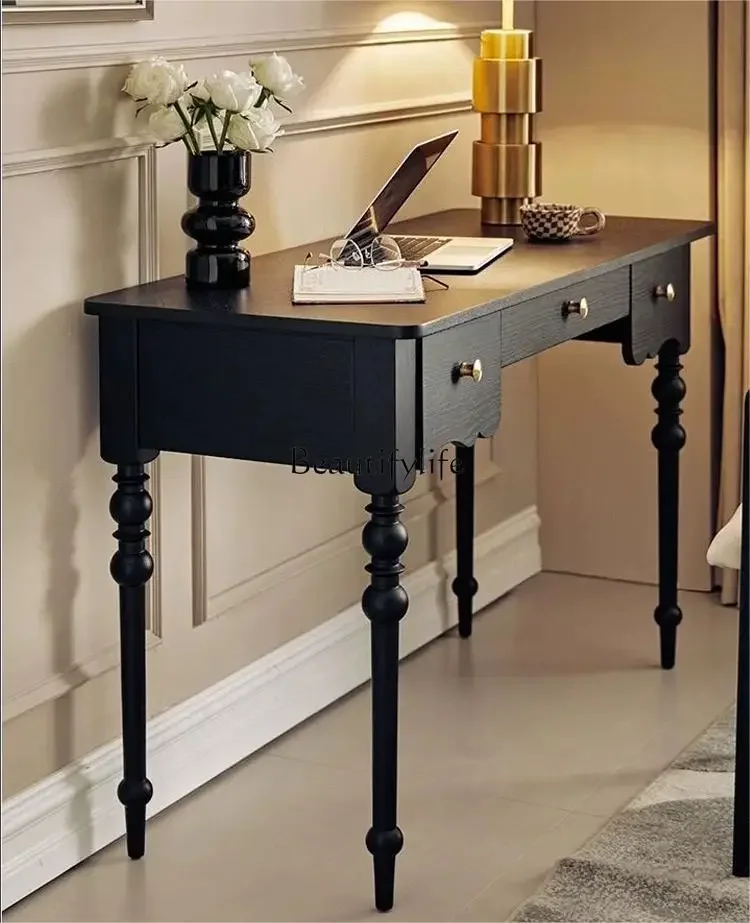 LXFrench retro solid wood desk modern simple home makeup study computer deskSSS