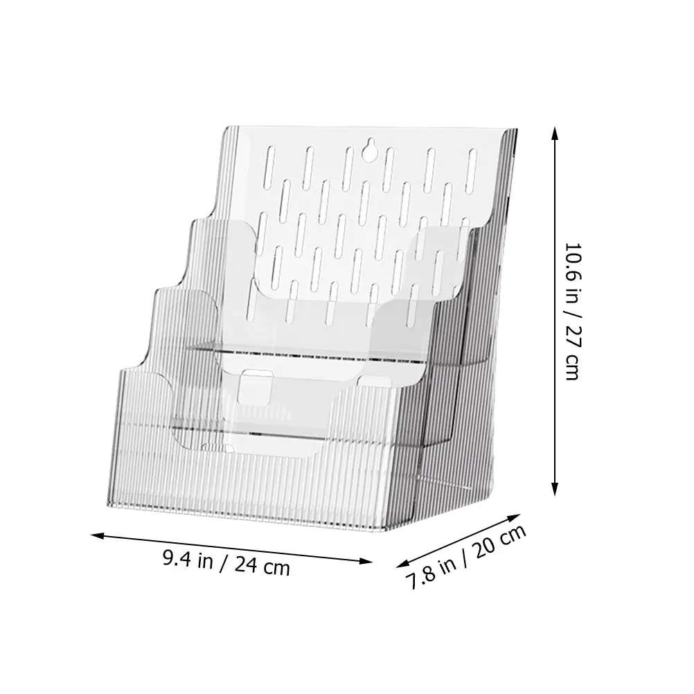 Clear Desktop File Rack Pet Material Sloping Design for Office School Study Room Organizer Storage Shelf Document Magazine