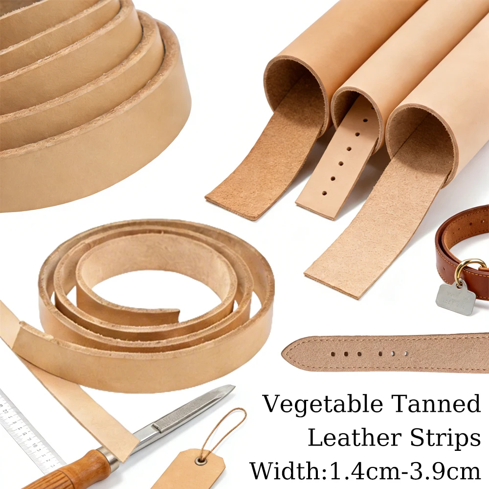 

1 Roll Natural Cowhide Belt Blank 3.5-4mm Vegetable Tanned Leather Strip 1.4-3.9cm X 100-125cm for DIY Craft And Leatherwork