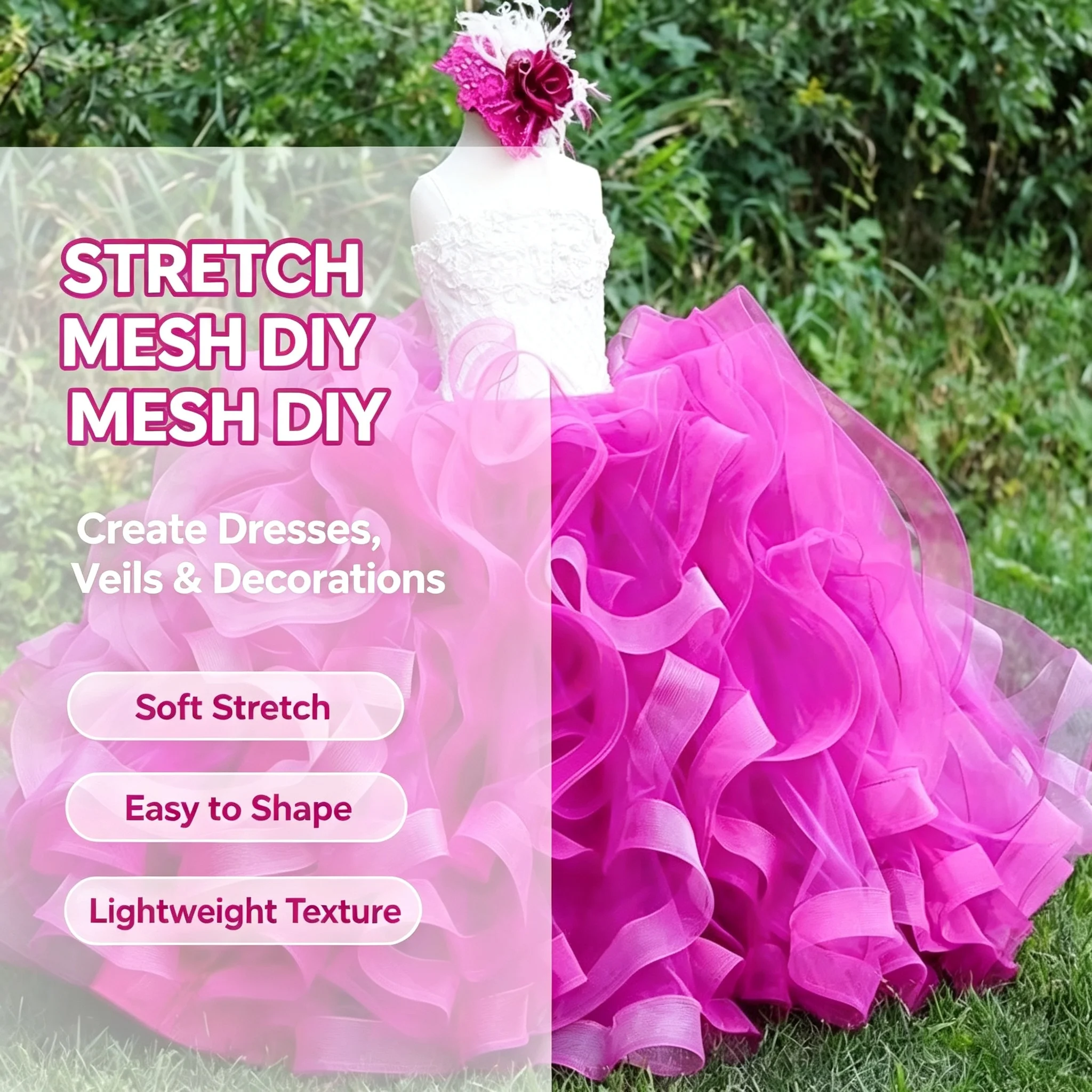 Soft Elastic Polyester Mesh Ta - Sewing Fabric 评论和价格
