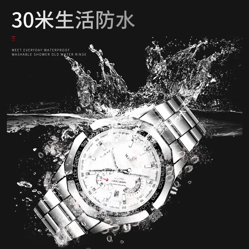 Men's Quartz Watches Large Dial Calendar Male Business Watch Waterproof Luminous Multifunctional Wristwatch Daily Wear Outdoor