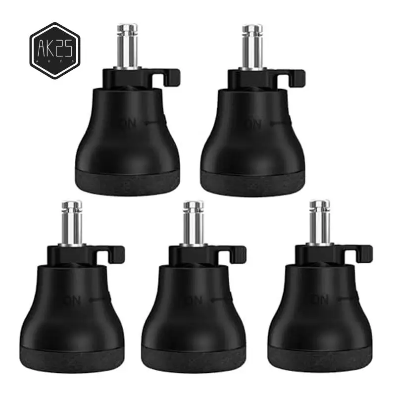 

AK25 — сменные поворотные ролики для офисного стула, фиксированные подушечки для ног, легко переключаются между направляющими колес и колесным тормозом, 5 шт.