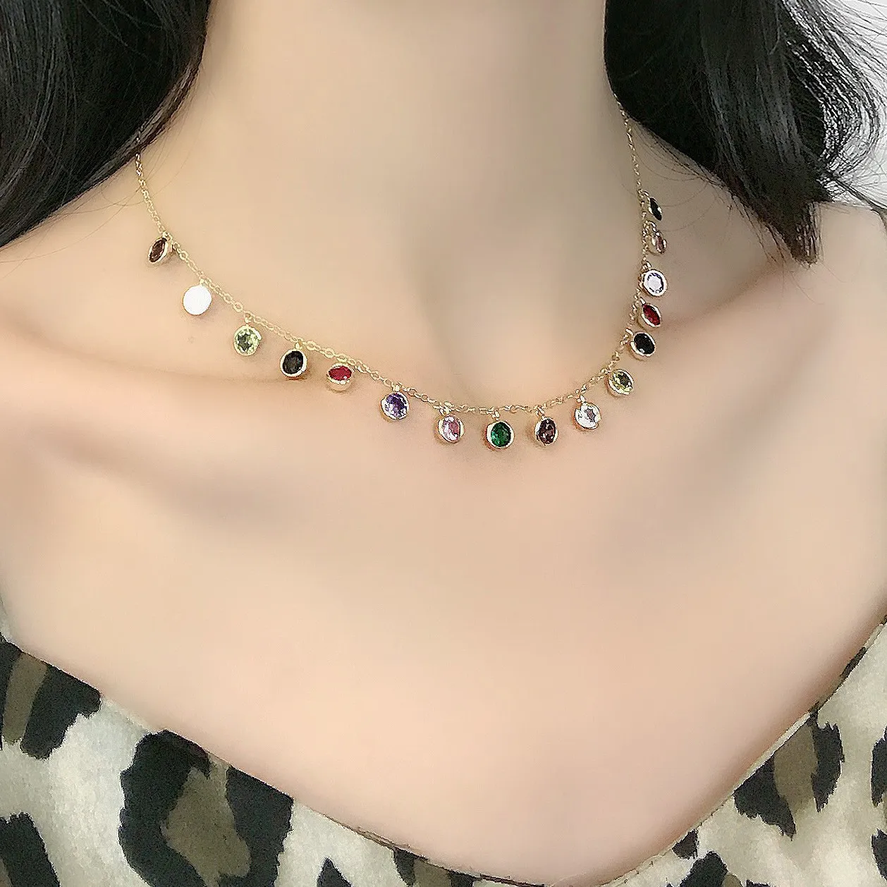 Jewelry Luxury Inlay Women's Necklace South American Style Color Block Stone Pendant Personalized Earring Necklace