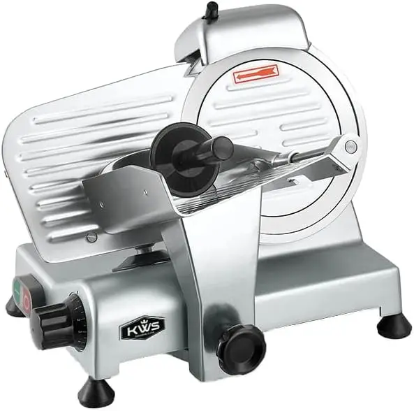 MS-6SS 200w Electric Meat Slicer 7.67-Inch Stainless Steel Blade, Frozen Meat/Deli Meat/Cheese/Food Slicer Low Noises Commercial